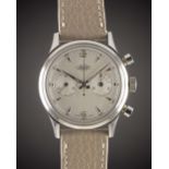 A GENTLEMAN'S LARGE SIZE STAINLESS STEEL JAQUET EXCELSIOR PARK "WATERPROOF" CHRONOGRAPH WRIST