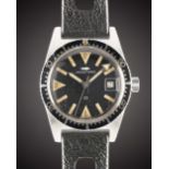 A GENTLEMAN'S STAINLESS STEEL JAQUET DROZ 25 "SKIN DIVER" WRIST WATCH CIRCA 1960s, REF. 2000 WITH