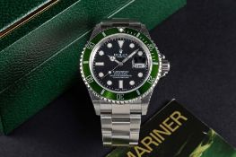 A RARE GENTLEMAN'S STAINLESS STEEL ROLEX OYSTER PERPETUAL DATE "ANNIVERSARY" SUBMARINER BRACELET