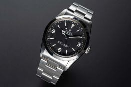 A VERY RARE GENTLEMAN'S STAINLESS STEEL ROLEX OYSTER PERPETUAL EXPLORER BRACELET WATCH CIRCA 1989,