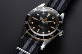 A VERY RARE GENTLEMAN'S STAINLESS STEEL ROLEX OYSTER PERPETUAL SUBMARINER WRIST WATCH CIRCA 1957,