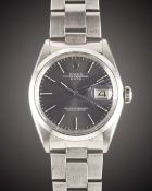 A GENTLEMAN'S STAINLESS STEEL ROLEX OYSTER PERPETUAL DATE BRACELET WATCH CIRCA 1972, REF. 1500