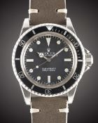 A RARE GENTLEMAN'S STAINLESS STEEL ROLEX OYSTER PERPETUAL SUBMARINER WRIST WATCH CIRCA 1982, REF.