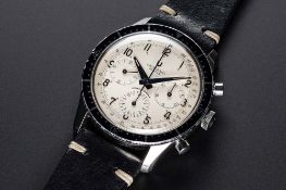 A VERY RARE GENTLEMAN'S LARGE SIZE STAINLESS STEEL UNIVERSAL GENEVE AERO COMPAX CHRONOGRAPH WRIST