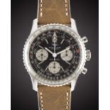 A GENTLEMAN'S STAINLESS STEEL BREITLING NAVITIMER CHRONOGRAPH WRIST WATCH CIRCA 1968, REF. 806 "