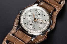 A VERY RARE GENTLEMAN'S LARGE SIZE STAINLESS STEEL UNIVERSAL GENEVE AERO COMPAX CHRONOGRAPH WRIST