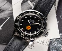 A RARE GENTLEMAN'S STAINLESS STEEL BLANCPAIN FIFTY FATHOMS NO RADIATIONS WRIST WATCH DATED 2012,