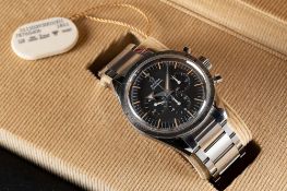 A GENTLEMAN'S STAINLESS STEEL OMEGA SPEEDMASTER '57 TRIBUTE CHRONOGRAPH BRACELET WATCH DATED 2017,