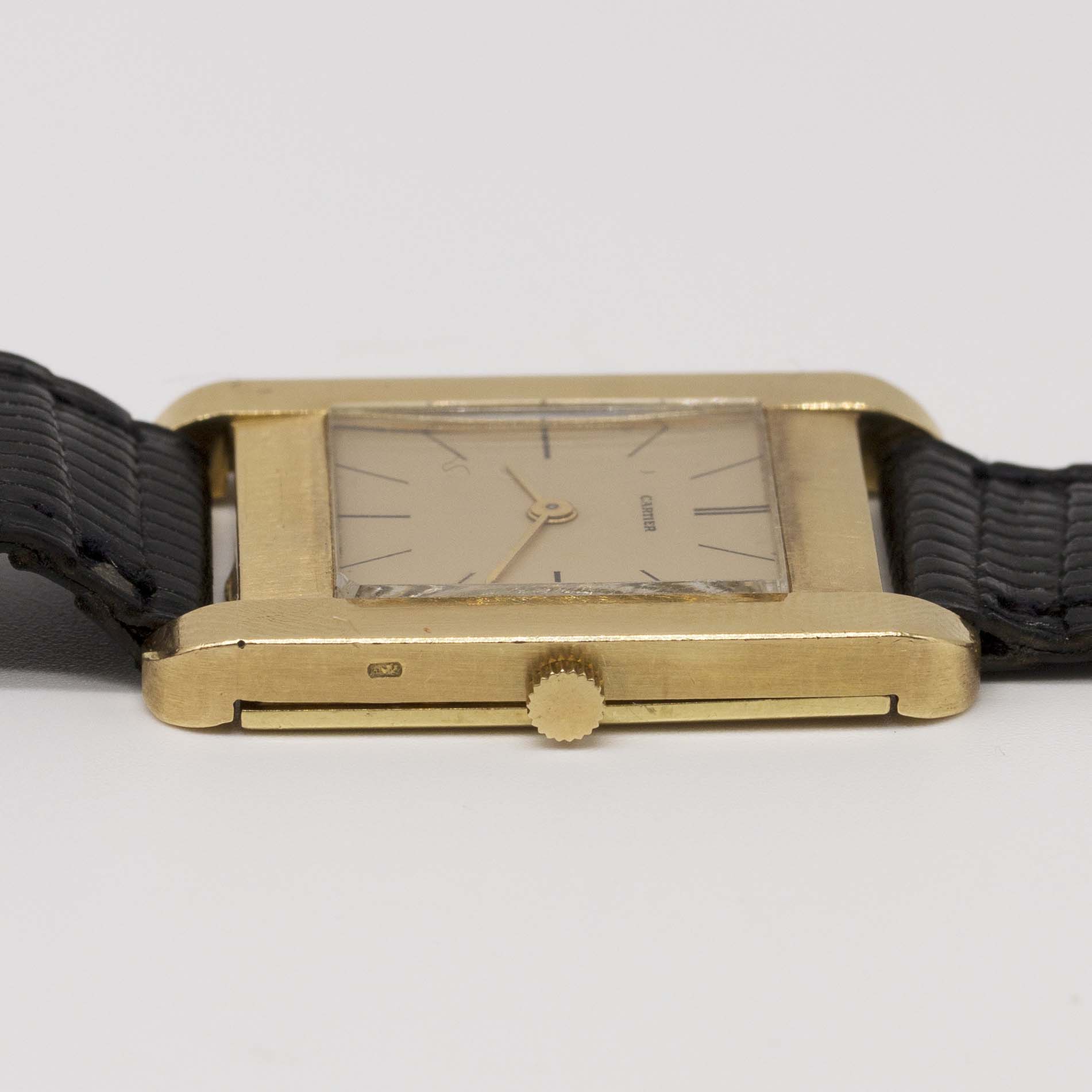 A GENTLEMAN'S 18K SOLID GOLD CARTIER WRIST WATCH CIRCA 1960s, REF. YG 9923 1 Movement: 17J, manual - Image 10 of 13