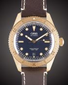 A GENTLEMAN'S BRONZE ORIS CARL BRASHEAR AUTOMATIC DIVERS WRIST WATCH DATED 2017, REF. 01 733 7720