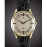 A GENTLEMAN'S LARGE SIZE 18K SOLID GOLD ZENITH WRIST WATCH CIRCA 1960s, WITH TWO TONE SILVER