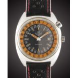 A GENTLEMAN'S STAINLESS STEEL GLYCINE AIRMAN SST "PUMPKIN" 24 HOUR AUTOMATIC WRIST WATCH CIRCA