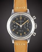 A GENTLEMAN'S FRENCH MILITARY AIR FORCE J. AURICOSTE TYPE 20 FLYBACK CHRONOGRAPH WRIST WATCH CIRCA