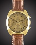 A GENTLEMAN'S GOLD PLATED ZENITH EL PRIMERO AUTOMATIC CHRONOGRAPH WRIST WATCH CIRCA 1973, REF. 20-