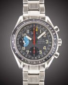 A GENTLEMAN'S STAINLESS STEEL OMEGA SPEEDMASTER "MK 40" TRIPLE CALENDAR AUTOMATIC CHRONOGRAPH