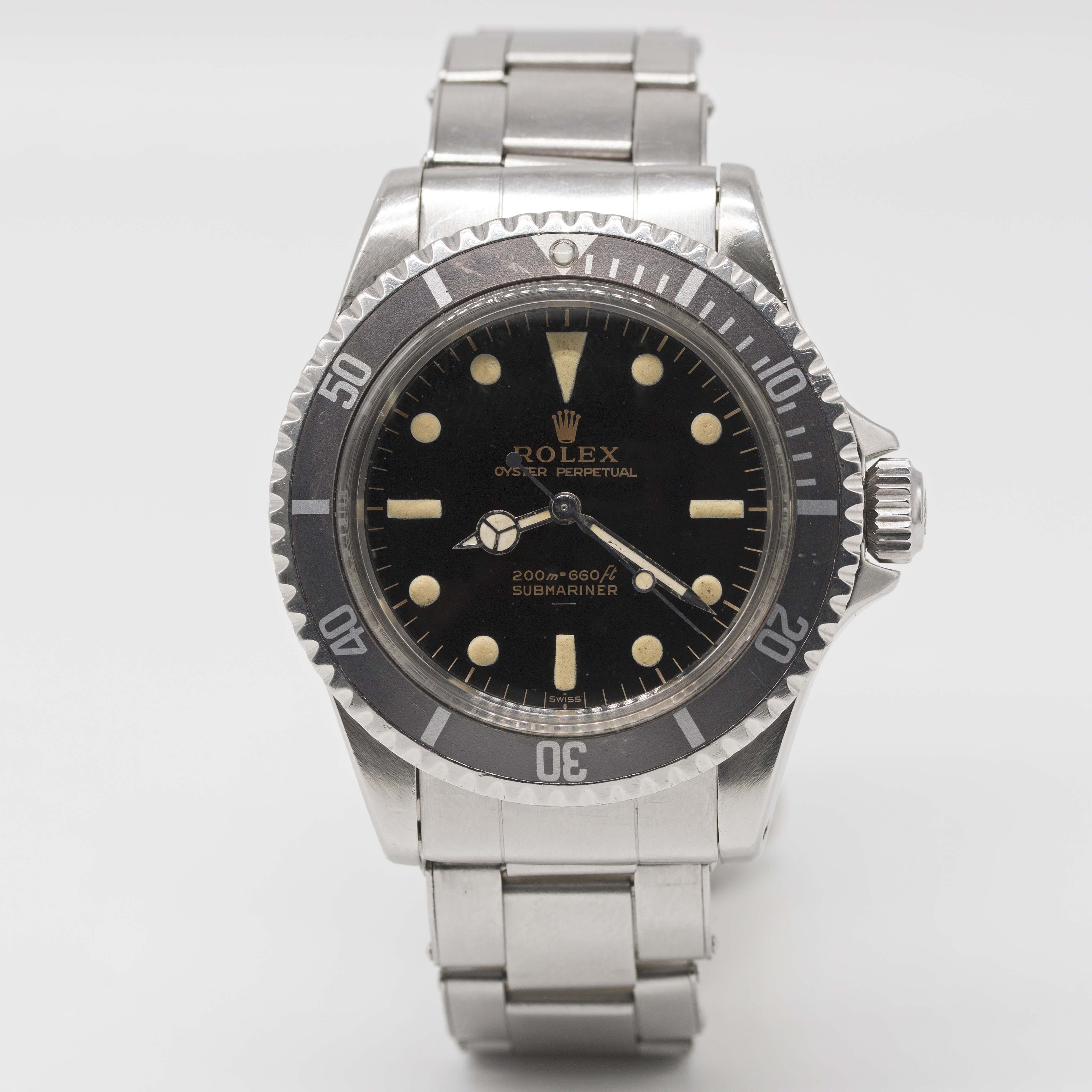 A VERY RARE GENTLEMAN'S STAINLESS STEEL ROLEX OYSTER PERPETUAL SUBMARINER BRACELET WATCH CIRCA 1964, - Image 5 of 17