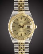 A GENTLEMAN'S STEEL & GOLD ROLEX OYSTER PERPETUAL DATEJUST TURNOGRAPH BRACELET WATCH CIRCA 1977,