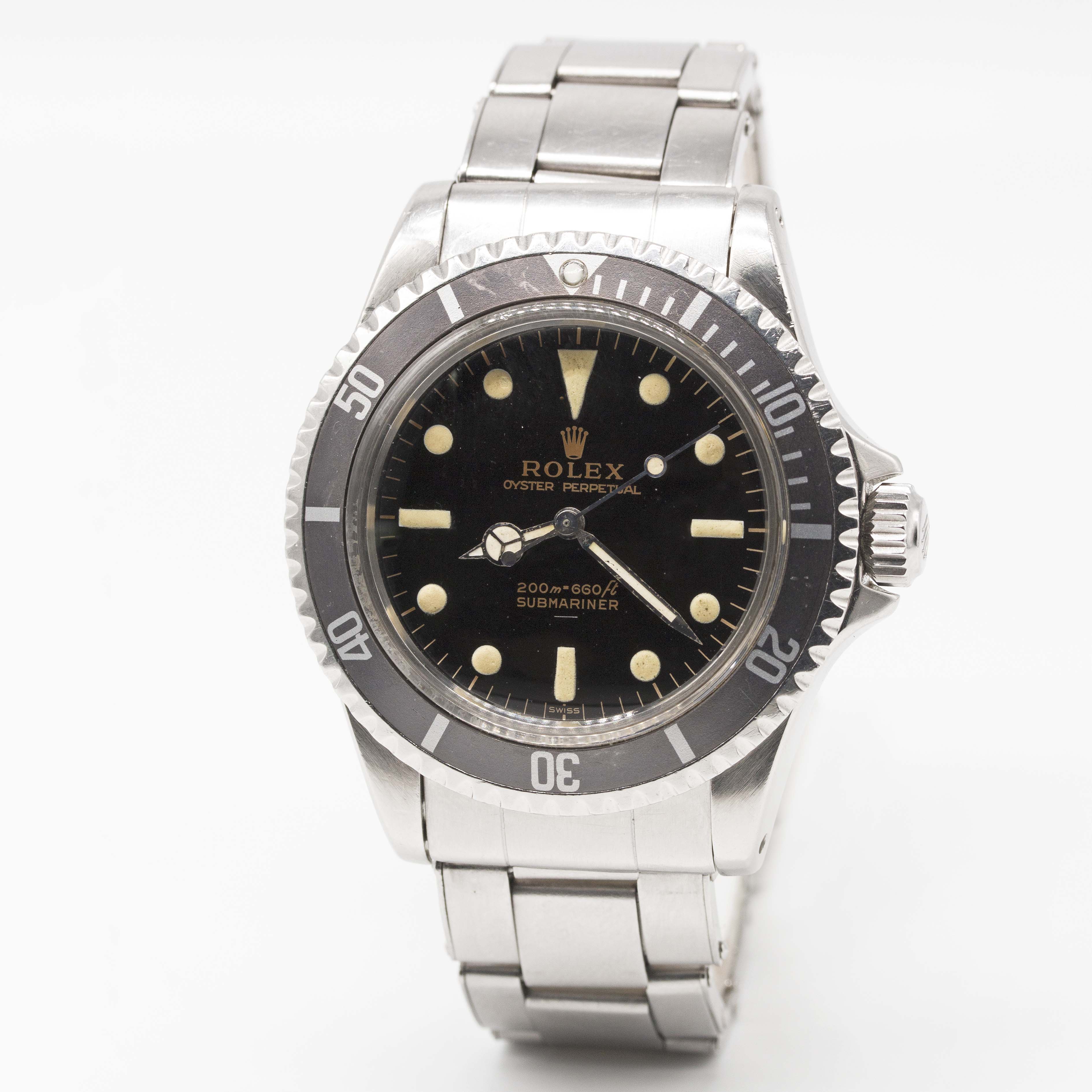 A VERY RARE GENTLEMAN'S STAINLESS STEEL ROLEX OYSTER PERPETUAL SUBMARINER BRACELET WATCH CIRCA 1964, - Image 7 of 17