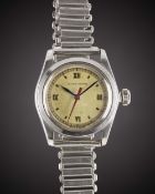 A GENTLEMAN'S STAINLESS STEEL ROLEX OYSTER BRACELET WATCH CIRCA 1940, RETAILED BY MAPPIN Movement: