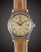 A GENTLEMAN'S STAINLESS STEEL OMEGA CONSTELLATION CALENDAR CHRONOMETER WRIST WATCH CIRCA 1958,