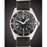 A GENTLEMAN'S STAINLESS STEEL US MILITARY SPECIAL FORCES BENRUS TYPE II WRIST WATCH DATED 1979