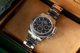 A VERY RARE GENTLEMAN'S "NOS" STAINLESS STEEL ROLEX OYSTER PERPETUAL COSMOGRAPH DAYTONA BRACELET