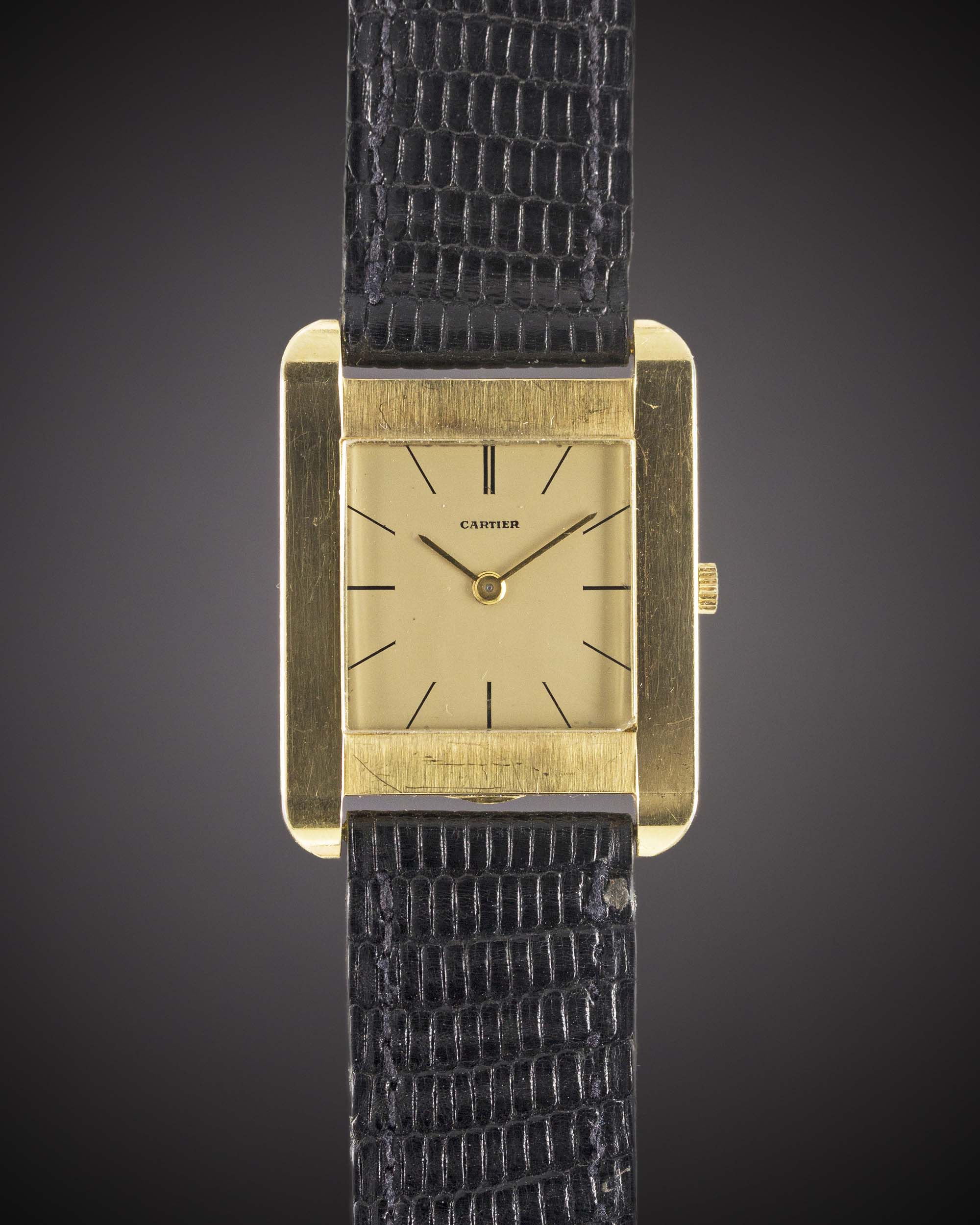 A GENTLEMAN'S 18K SOLID GOLD CARTIER WRIST WATCH CIRCA 1960s, REF. YG 9923 1 Movement: 17J, manual