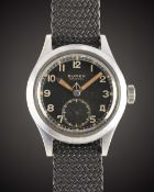 A GENTLEMAN'S BRITISH MILITARY BUREN GRAND PRIX W.W.W. WRIST WATCH CIRCA 1940s, PART OF THE "DIRTY