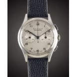 A GENTLEMAN'S STAINLESS STEEL EXCELSIOR PARK ZIVY & CIE CHRONOGRAPH WRIST WATCH CIRCA 1960s, WITH