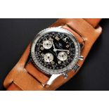 A RARE GENTLEMAN'S STAINLESS STEEL BREITLING NAVITIMER 24 HOUR "COSMONAUTE" CHRONOGRAPH WRIST