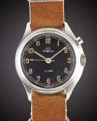 A GENTLEMAN'S STAINLESS STEEL SWEDISH MILITARY LEMANIA TG 195 SINGLE BUTTON "SYNCHRONISATION"