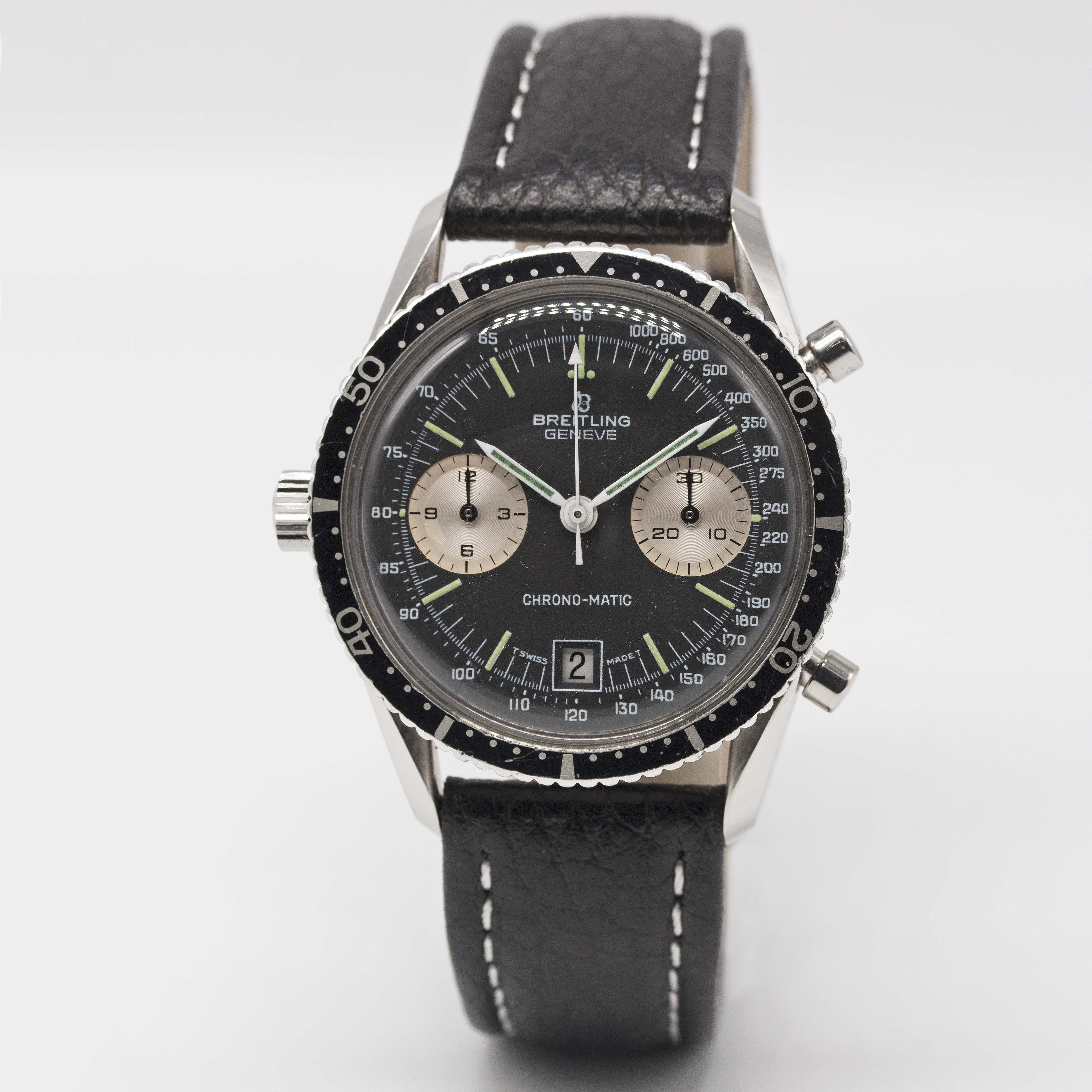 A RARE GENTLEMAN'S STAINLESS STEEL BREITLING CHRONO-MATIC CHRONOGRAPH WRIST WATCH CIRCA 1977, REF. - Image 4 of 12