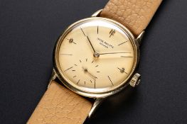 A GENTLEMAN'S 18K SOLID YELLOW GOLD PATEK PHILIPPE WRIST WATCH CIRCA 1940s, REF. 2494 Movement: 18J,