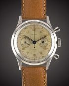 A GENTLEMAN'S LARGE SIZE STAINLESS STEEL GALLET MULTICHRON "WATERPROOF" CHRONOGRAPH WRIST WATCH