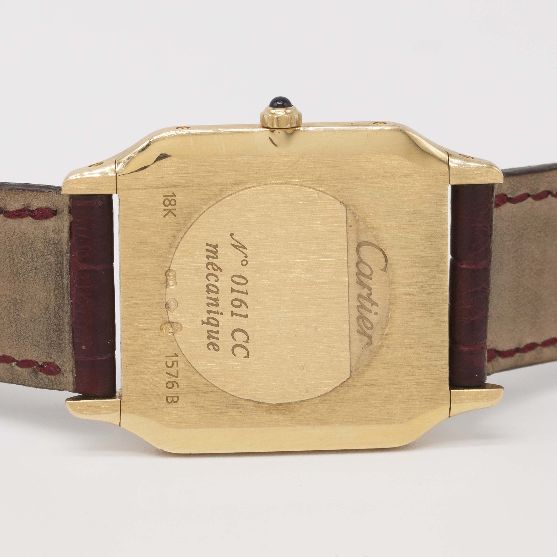 A GENTLEMAN'S SIZE 18K SOLID GOLD CARTIER SANTOS DUMONT MECANIQUE WRIST WATCH CIRCA 1990s, REF. - Image 7 of 13