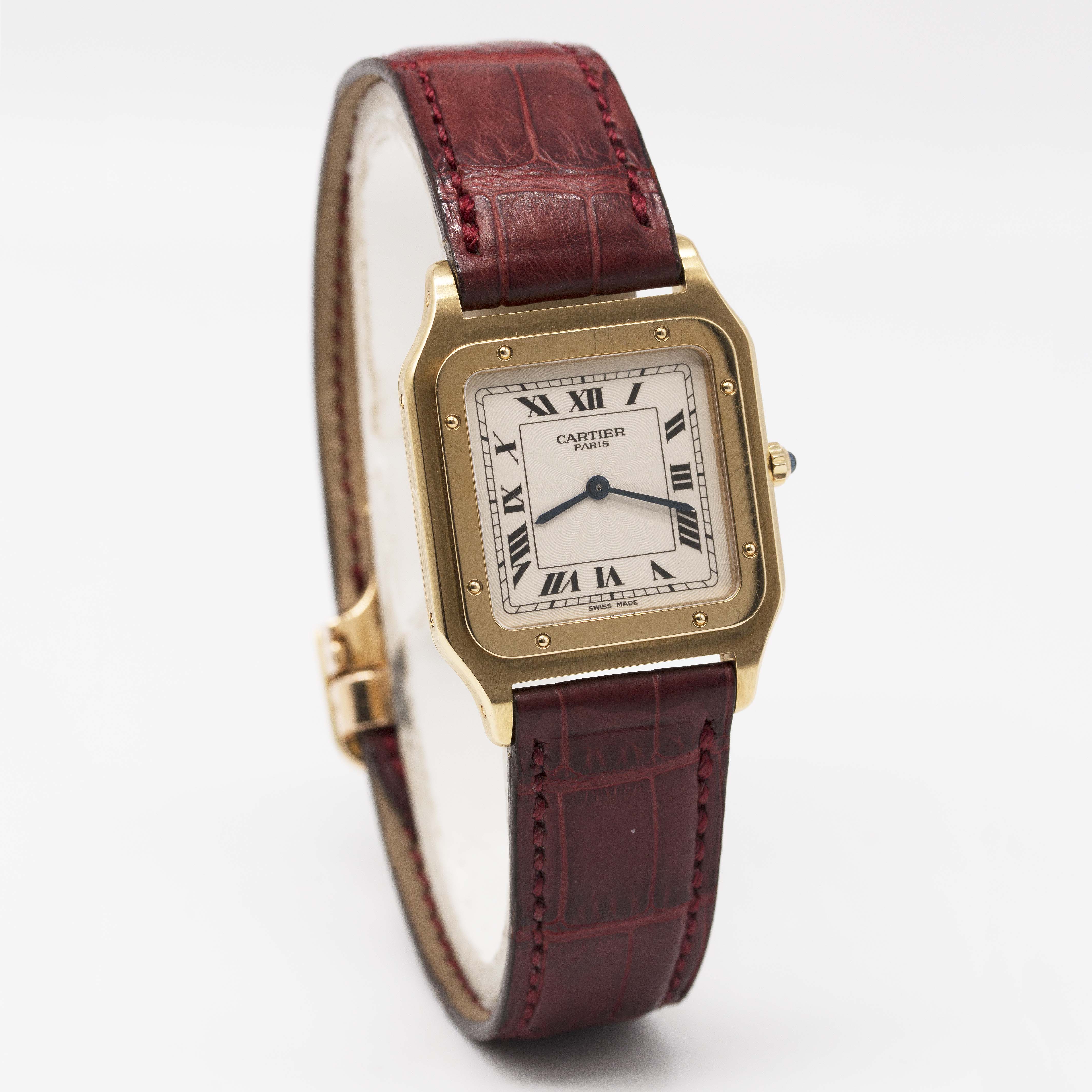 A GENTLEMAN'S SIZE 18K SOLID GOLD CARTIER SANTOS DUMONT MECANIQUE WRIST WATCH CIRCA 1990s, REF. - Image 5 of 13