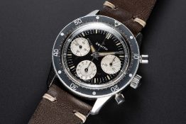 A RARE GENTLEMAN'S STAINLESS STEEL ZENITH DIVERS CHRONOGRAPH WRIST WATCH CIRCA 1969, REF. A277