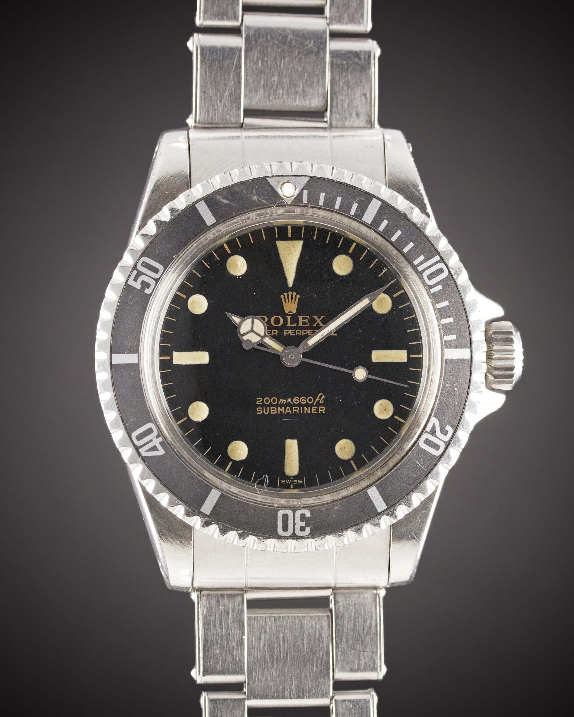 A VERY RARE GENTLEMAN'S STAINLESS STEEL ROLEX OYSTER PERPETUAL SUBMARINER BRACELET WATCH CIRCA 1964, - Image 4 of 17