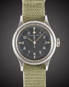 A GENTLEMAN'S STAINLESS STEEL BRITISH MILITARY IWC MARK 11 RAF PILOTS WRIST WATCH DATED 1952, WITH