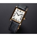 A RARE GENTLEMAN'S 18K SOLID GOLD CARTIER NEW YORK TANK WRIST WATCH CIRCA 1967 Movement: 18J,