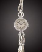 A LADIES DIAMOND ROLEX COCKTAIL WATCH CIRCA 1930s Movement: 17J, manual wind 'Patented