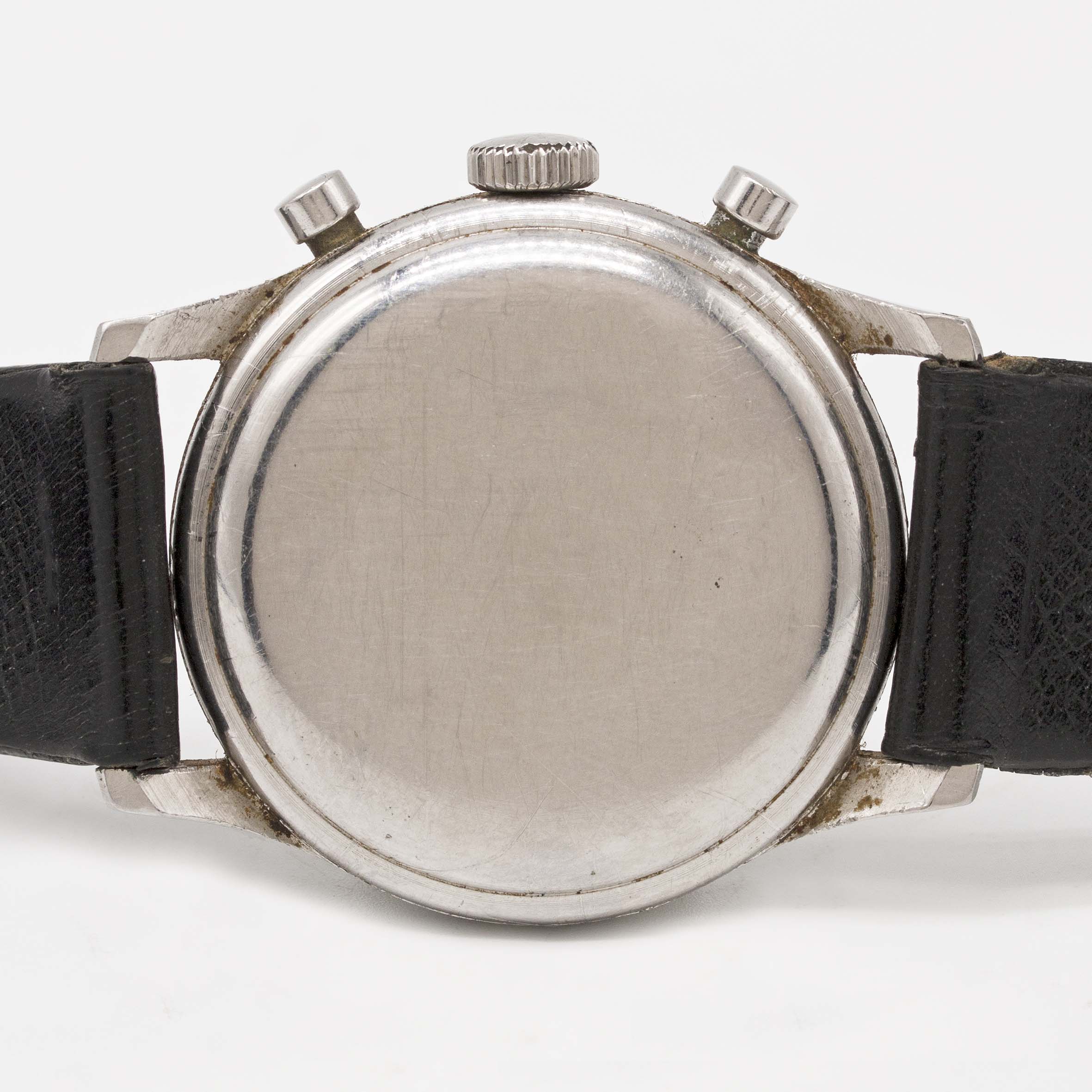 A GENTLEMAN'S LARGE SIZE STAINLESS STEEL ANGELUS HERMETIQUE CHRONOGRAPH WRIST WATCH CIRCA 1940s - Image 3 of 4