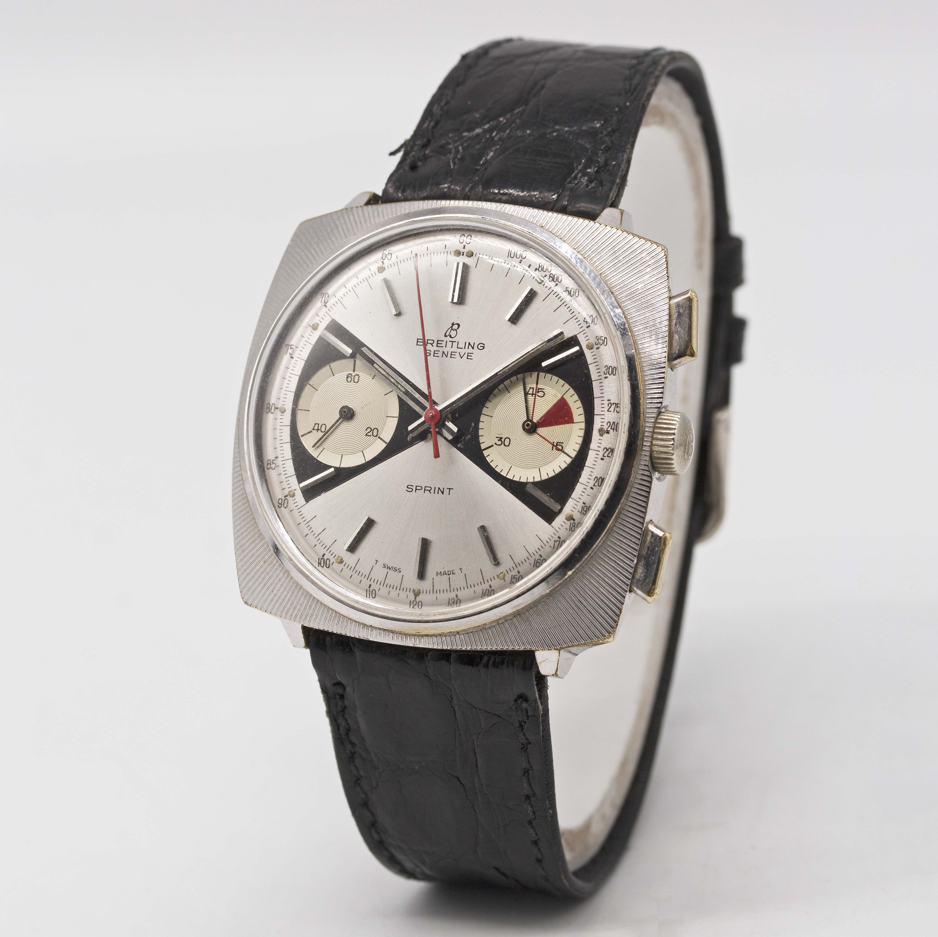 A GENTLEMAN'S BREITLING SPRINT CHRONOGRAPH WRIST WATCH CIRCA 1967, REF. 2007 WITH "BOW TIE" DIAL - Image 2 of 3