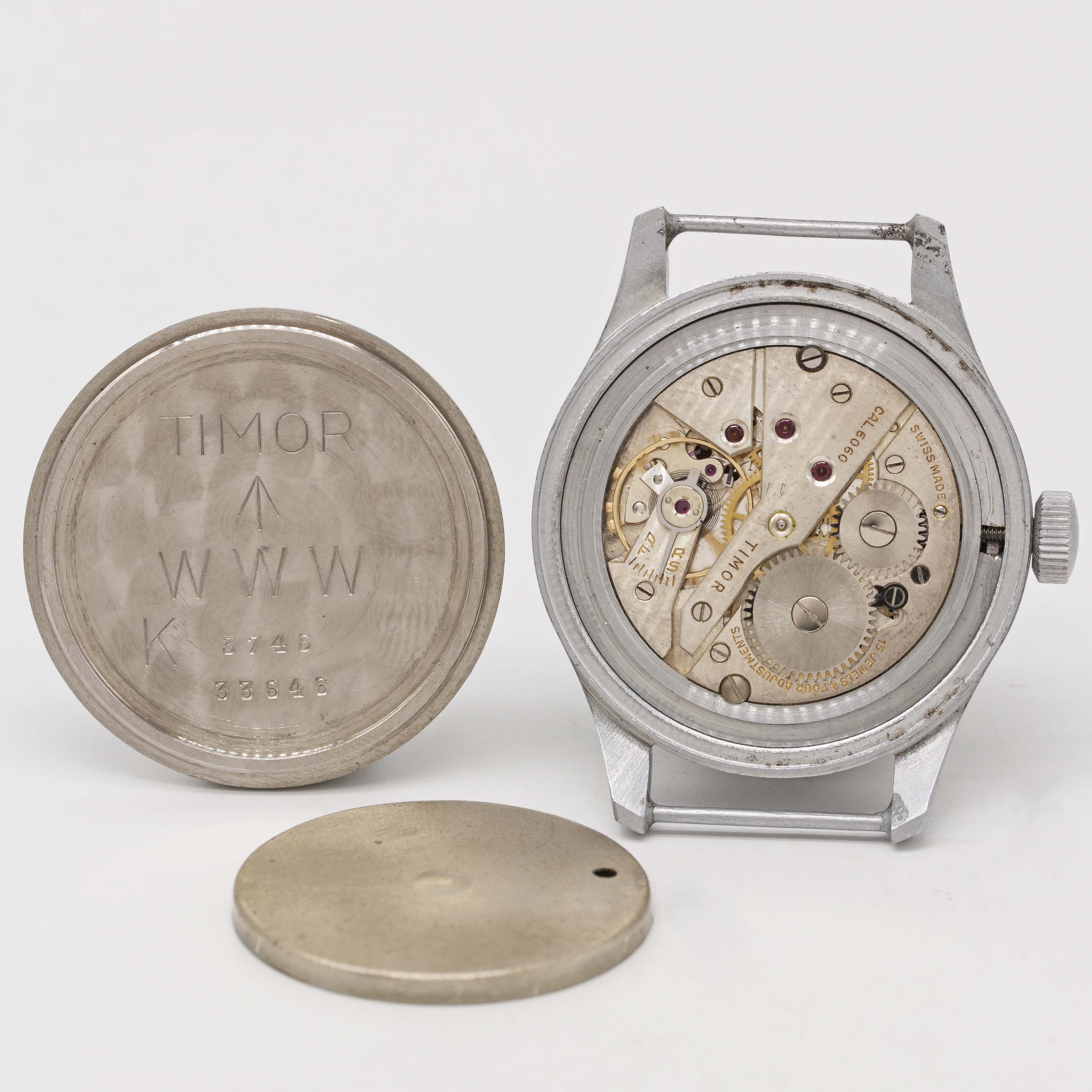 A GENTLEMAN'S STAINLESS STEEL BRITISH MILITARY TIMOR W.W.W. WRIST WATCH CIRCA 1940s, PART OF THE " - Image 4 of 4