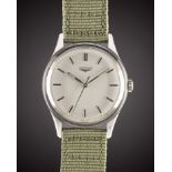 A RARE GENTLEMAN'S STAINLESS STEEL FRENCH MILITARY MARINE NATIONALE LONGINES WRIST WATCH CIRCA 1964,