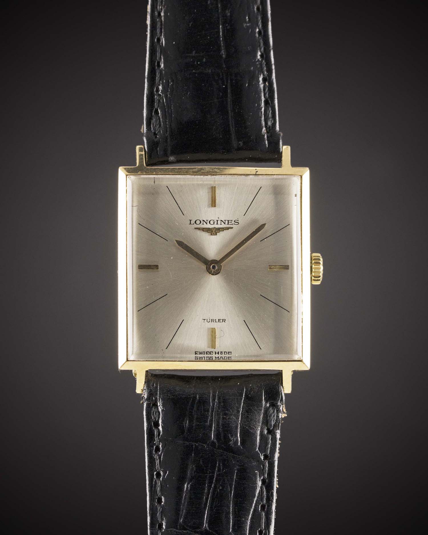 A GENTLEMAN'S 18K SOLID GOLD LONGINES WRIST WATCH CIRCA 1966, REF. 7695 1 RETAILED BY TÜRLER