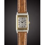A LADIES STEEL & GOLD JAEGER LECOULTRE REVERSO WRIST WATCH CIRCA 1990s, REF. 260.5.86 Movement: