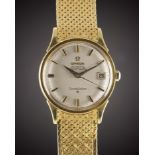 A GENTLEMAN'S 18K SOLID GOLD OMEGA CONSTELLATION CHRONOMETER BRACELET WATCH CIRCA 1966, REF. 1685416