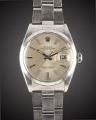 A GENTLEMAN'S STAINLESS STEEL ROLEX OYSTER PERPETUAL DATE BRACELET WATCH CIRCA 1972, REF. 1500