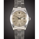 A GENTLEMAN'S STAINLESS STEEL ROLEX OYSTER PERPETUAL DATE BRACELET WATCH CIRCA 1972, REF. 1500